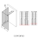 CERANO - Sprchová zástena Walk-in Onyx Corner Cube Ľ/P - 8 mm - hranatá vzpera - čierna matná, bronzové sklo - 150x140x200 CER-688246