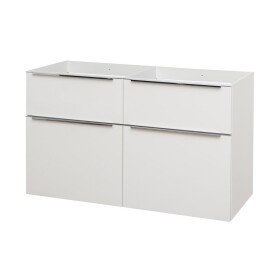 Mereo Mailo, kúpeľňová skrinka 120 cm, biela, elox AL madlo CN513SN