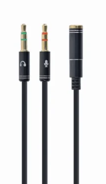 Gembird CCA-418M kábel 2x 3.5mm jack (M) na 3.5mm jack (4pin F) / 0.2m (CCA-418M)