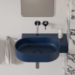 OMNIRES - OVO M+ umývadlo na dosku/závesné - pravé, 64 x 44 cm, midnight blue mat; OVO645UWPMB
