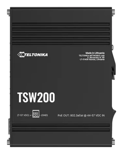 Teltonika TSW200 / Industriální switch / 8x LAN 10/100/1000 / PoE+ (TSW2000000B0)