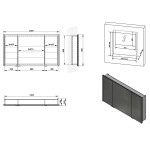 SAPHO - INTEGRA zápustná galérka s LED osvetlením, 125x70cm IN125