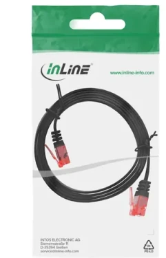 InLine čierna / Patch kábel / Cat.6 / U/UTP / plochý / RJ-45 / 1 m (71601S)