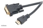 AKASA AK-CBHD06-20BK / redukcia / DVI-D na HDMI / pozlátené kontakty / 2m (AK-CBHD06-20BK)