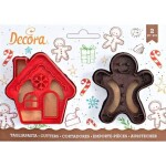 Vykrajovátko vianočný domček a gingerman 8cm - Decora - Decora