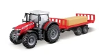 Bburago FARMLAND Traktor Messey Ferguson 8740S s prívesom na balíky