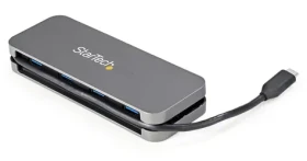 StarTech USB-C Hub 4 porty čierna / Rozbočovač / 4X USB-A / USB 3.2 Gen 1 (5 Gb/s) / kábel 28 cm (HB30CM4AB)