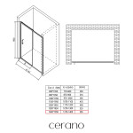CERANO - Sprchové posuvné dvere Orlano L/P - 5 mm - čierna matná, transparentné sklo - 140x195 CER-8050BD75052