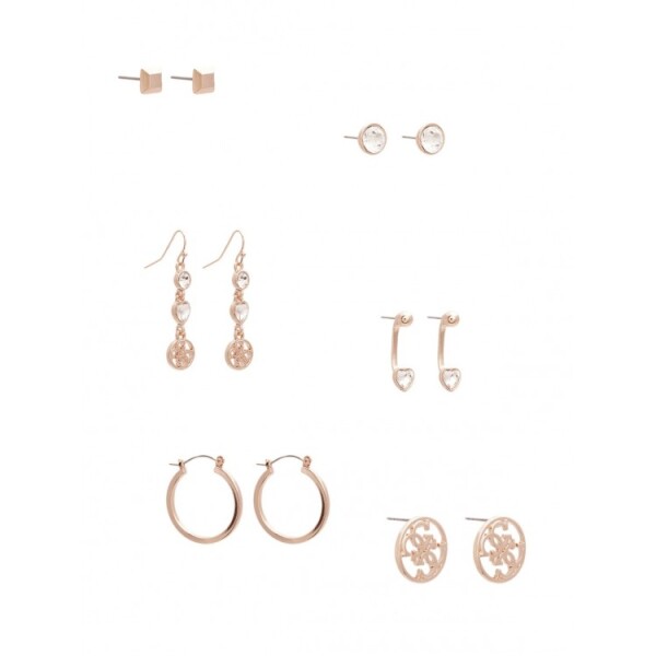 GUESS náušnice Kandence Rose Gold-Tone Stud Earrings Set Ružovozlatá