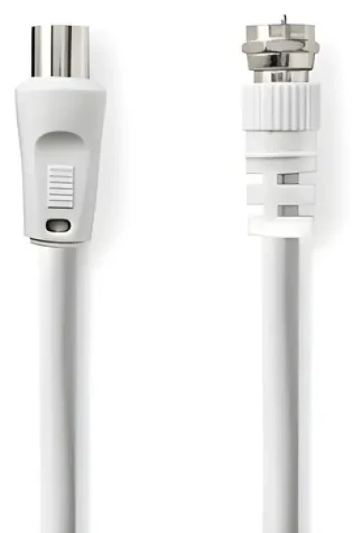 Nedis satelitný anténny kábel F(M) - IEC(M) biela / Kábel / 75 Ohm / 50 dB / dvojité tienenie / 1,5 m (CSGL41800WT15)