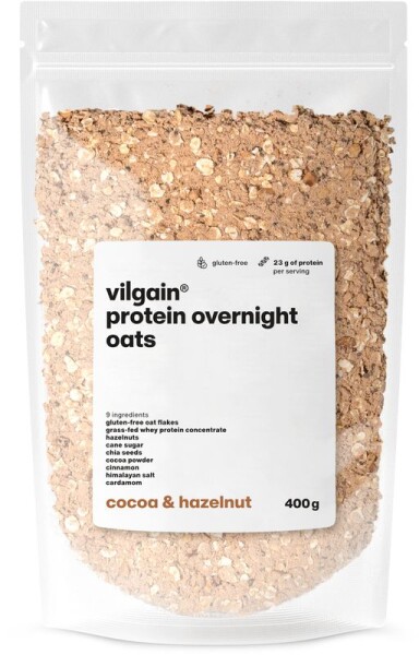 Vilgain Protein Overnight Oats – 3× čokoláda a lieskové oriešky 400 g