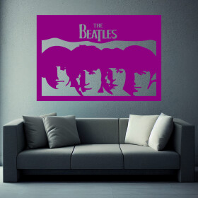 Veselá Stena Samolepka The Beatles Farba: fialová, Veľkosť: 60 x 41 cm