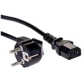 Akyga napájací prepojovací kábel [1x IEC C13 zásuvka 10 A - 1x DE schuko zástrčka] 3.00 m čierna; AK-PC-06A