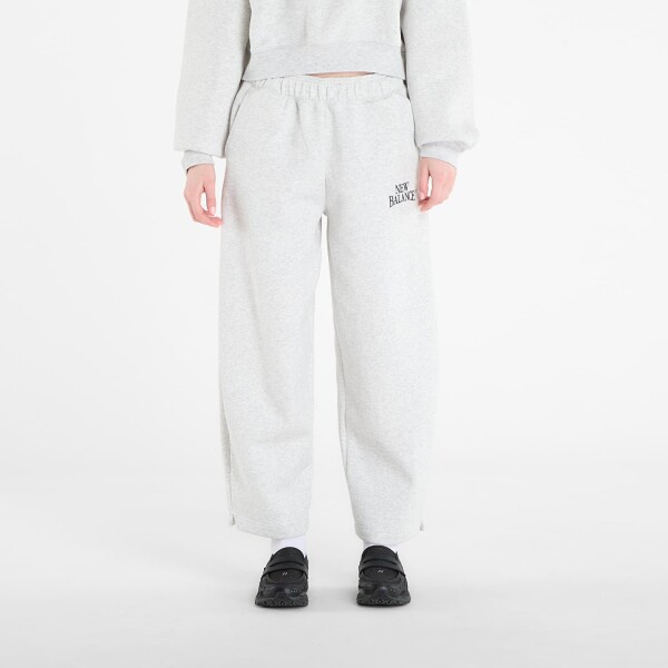 Kalhoty New Balance Linear Heritage Fleece Barrel Pant Ash Heather S