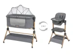 KikkaBoo Postieľka a stolička 2v1 Sleat Me Grey / od narodenia / do 9kg (31003020109KB)