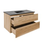Kúpeľňová skrinka 2 zásuvková s umývadlom SAT B-Way 99x50x45 cm dub mat BWAY2100OAKU4B BWAY2100OAKU4B