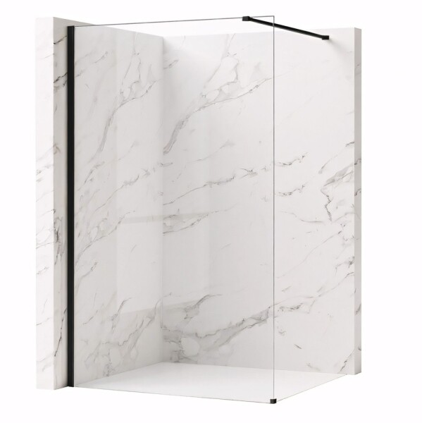 REA/S - Sprchová zástena Flexi Transparent / Black 110 KPL-K99161