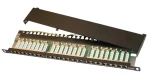 Xtendlan Patch panel 19" / 0,5U / 24 portov RJ-45 / Cat6 / tienený / čierny (XL-PP19-24C6S-U)