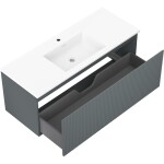 MEXEN/S - Rivel kúpeľňová skrinka 120 cm s umývadlom Otis, 1 šuplík, reliéf, grafit mat/biela mat - 91A20-12047-1-BF66-W18M0 91A20-12047-1-BF66-W18M01