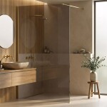 REA/S - Sprchová zástena Flexi Brown / Brush Gold 130 KPL-K99789