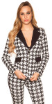 Sexy blazer in houndstooth pattern blackwhite