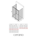 CERANO - Trojstenný sprchovací kút Varone POINT UL/P - 6 mm - chróm, transparentné sklo - 130x100x195 - posuvný CER-DY505-90-204