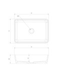 OMNIRES - PARMA M+ umývadlo na dosku, 50 x 35 cm biela / čierna lesk /BCP/ PARMAUNBCP