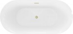 MEXEN/S - Roxy voľne stojaca vaňa 170 x 80, biela, sifón a prepad zlatá kartáčovaná 51201708000-55
