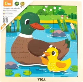 VIGA Drevené puzzle Kačičky