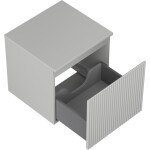 MEXEN/S - Rivel kúpeľňová skrinka pod umývadlo 50 cm s doskou, 1 šuplík, reliéf, šedá mat 91A20-05047-1-BFC62