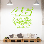Veselá Stena Samolepka Valentino Rossi 46 Farba: modrá, Veľkosť: 60 x 56 cm