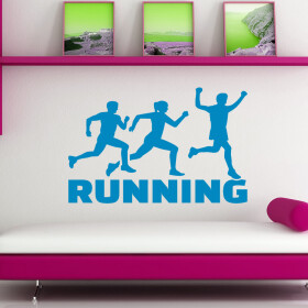 Veselá Stena Samolepka Running Farba: modrá, Veľkosť: 60 x 48 cm