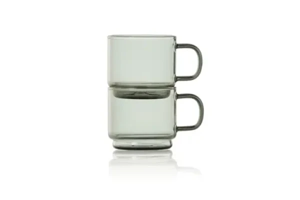 AdHoc IMPACT sada 2 hrnčekov na espresso tmavé sklo / Hrnček na espresso / 70 ml / Borosilikátové sklo (TK85)