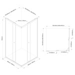 AQUALINE - AGGA BLACK štvorcová sprchová zástena 900x900, číre sklo BLF909