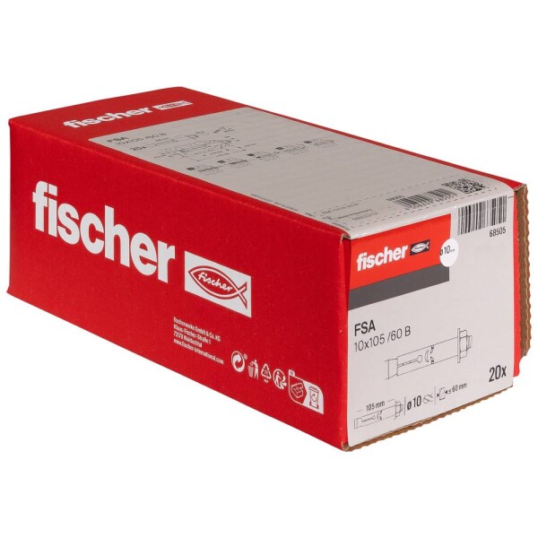 Fischer FSA 10 x 105/60 B puzdrová kotva 119 mm 24 mm 68505 20 ks; 68505