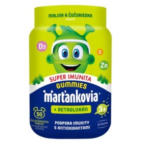 WALMARK Marťankovia gummy super imunita & betaglukán malina a čučoriedka 50 ks
