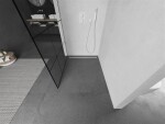 MEXEN/S - Kioto L Sprchová zástena WALK-IN 100 x 200, čierny vzor, biela 800-100-103-20-77