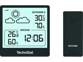 TechniSat iMETEO 200 čierna / Meteostanica / LCD displej / teplota / vlhkosť / 4X AA (MET02D)