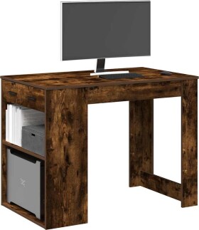 VidaXL Biurko z zásuvoką i półką, przydymiony dub, 102x62x77,5 cm