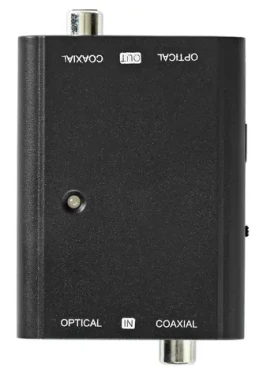 Nedis Digitálny audio prevodník RCA-Toslink čierny / Audio prevodník / 2cestný / RCA + Toslink / USB napájanie (ACON2507BK)