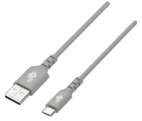 USB-C - USB-A kábel silikónový 1 m šedá / Dátový kábel / Quick Charge (AKTBXKUCMISI10G)