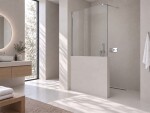 CERANO - Sprchová zástěna Walk-in Onyx Half Cube L/P - 8 mm - hranatá vzpěra - chrom, transparentní sklo - 100x100 CER-978623