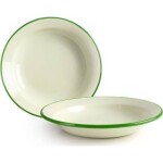 Smaltovaný hlboký tanier 28 cm so zeleným okrajom - Ibili - Ibili