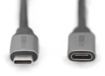 Digitus USB-C predlžovací kábel / Predlžovací kábel / USB-C (M) - USB-C (F) / USB 3.2 Gen1 / PD 60W / 4K 60Hz / 1 m (DB-300230-010-S)