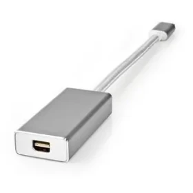 Nedis USB-C - Mini DisplayPort adaptér strieborná / Adaptér / USB 3.2 Gen 1 / 4K 60Hz / opletený nylon / 0,2 m (CCTB64550AL02)
