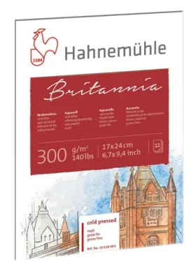 Hahnemühle Skicár Britannia Watercolour Cold Pressed Matt 17x24cm/12 listov/300 g (10628983)