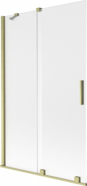 MEXEN/S - Velar dvojkrídlová posuvná vaňová zástena 110 x 150, dekor, zlatá kartáčovaná 896-110-000-31-55