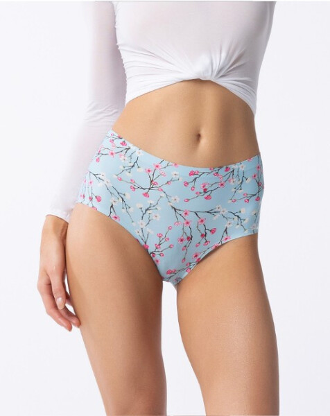 Dámske jednoduché maxi nohavičky Sakura Light Blue Pattern - Julimex L světle modrá