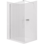 CERANO - Sprchová zástena Walk-in Onyx Round Ľ/P - 8 mm - okrúhla vzpera - chróm, ryhované sklo - 120x200 CER-8050BD318