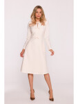 S414 Šaty s mašľou - slonovinová kosť EU M